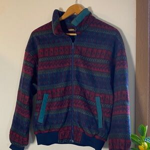 Vintage Style Multicolor Zip-Up Jacket